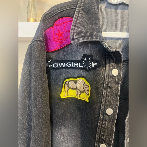 Upcycled Morgan Wallen You Proof Black Oversized Embroidered Jean Jacket NWOT - Picture 9 of 12